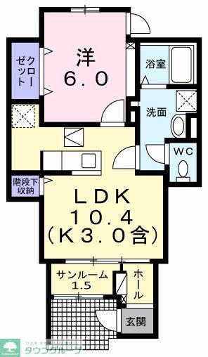 メゾン ド カルム(1LDK/1階)の間取り写真
