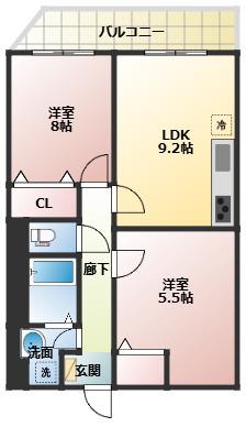 リアライズ今里南(2LDK/10階)の間取り写真