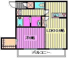 ソレイユ(1LDK/1階)の間取り写真