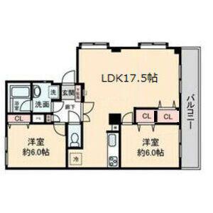 ウーリィパレス大森(2LDK/5階)の間取り写真