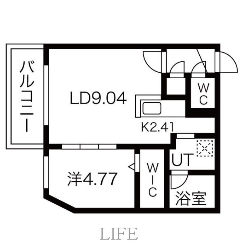 レスツオン厚別II(1LDK/5階)の間取り写真