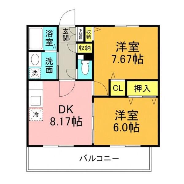パークスクエア21(2LDK/1階)の間取り写真