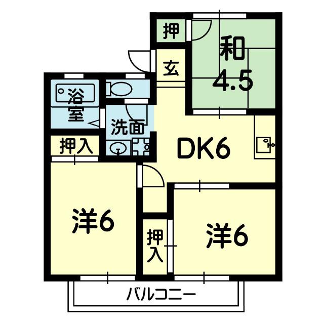 コーポゆう(3DK/1階)の間取り写真