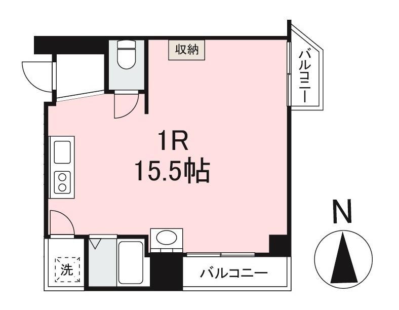 中野町レジデンス(ワンルーム/2階)の間取り写真