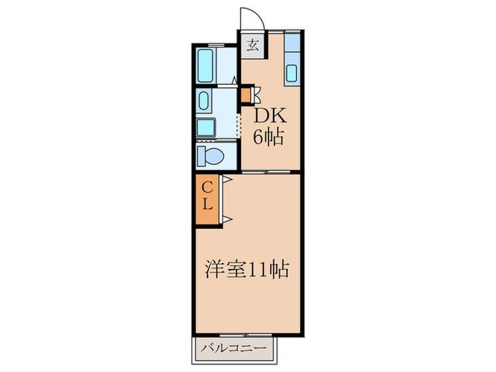 伸和マンション(1DK/2階)の間取り写真