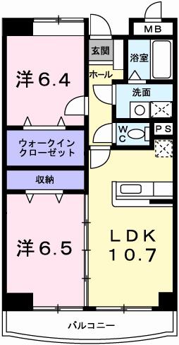 ラフォーレ東山(2LDK/3階)の間取り写真