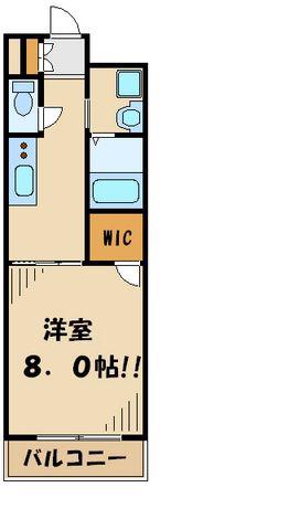 アンブローズ仙川(1K/2階)の間取り写真