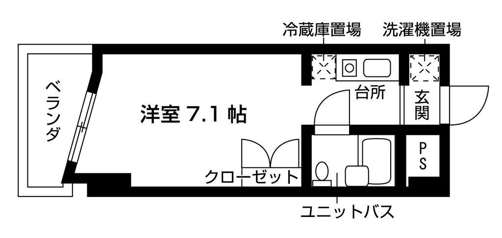 シェルマン則武(1K/3階)の間取り写真