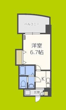 LUXEドーム前I(1K/7階)の間取り写真