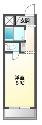 第ニエバーハイツ(1K/2階)の間取り写真