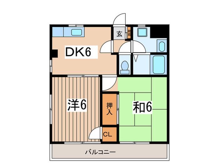 オークレスト瀬谷(2DK/2階)の間取り写真