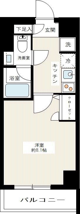MAXIV北糀谷(1K/4階)の間取り写真