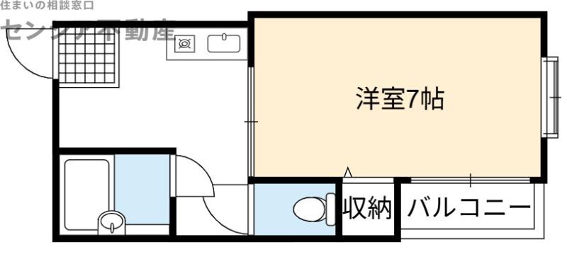 メゾンなごみ(1DK/2階)の間取り写真
