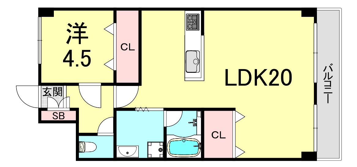 グレイス垂水(1LDK/2階)の間取り写真