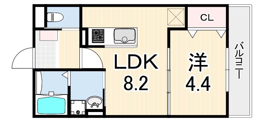 メゾンヒロナ昭和南通(1LDK/2階)の間取り写真