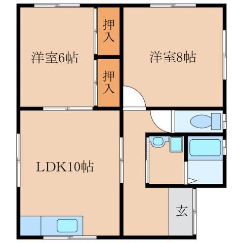 タウンコート新川(2LDK/1階)の間取り写真