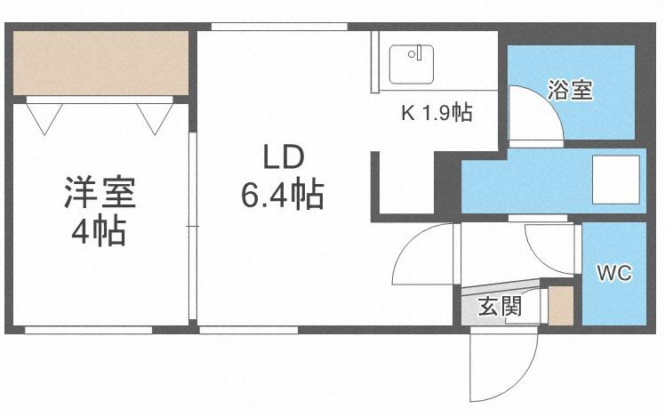 CHOICE RESIDENCE 美園4ー3 美園4ー3MS(1LDK/3階)の間取り写真
