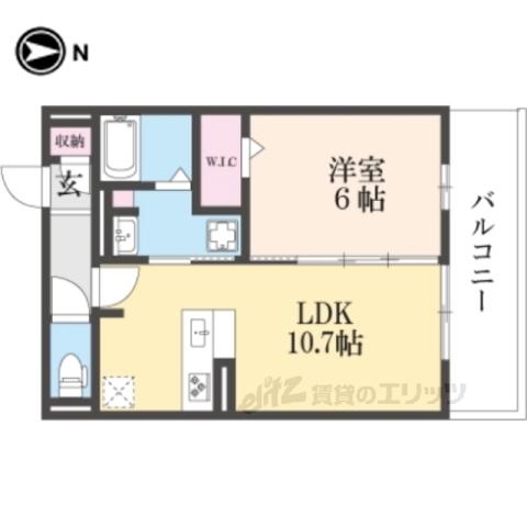 ヴィダ西京極(1LDK/3階)の間取り写真