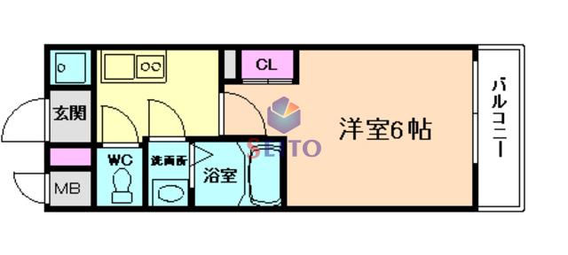 アドバンス西梅田ジェイス(1K/6階)の間取り写真