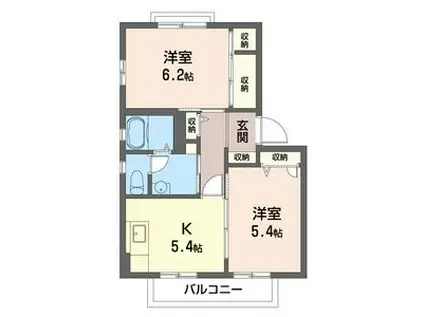 相生ハイツ(2K/2階)の間取り写真