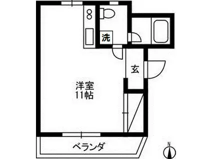 市川第二ビル(ワンルーム/2階)の間取り写真