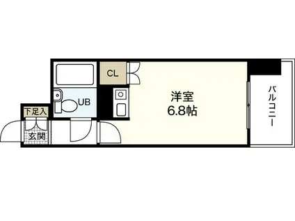 ダイアパレス皆実町(ワンルーム/6階)の間取り写真