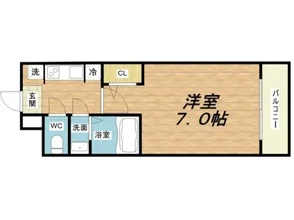 S-RESIDENCEドーム前千代崎(1K/6階)の間取り写真