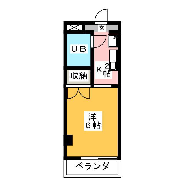 グリーンハイツ麻生(ワンルーム/3階)の間取り写真