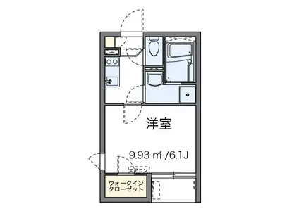 コヅチV(1K/1階)の間取り写真