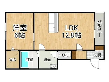 JR根室本線 帯広駅 徒歩117分 3階建 築2年(1LDK/3階)の間取り写真
