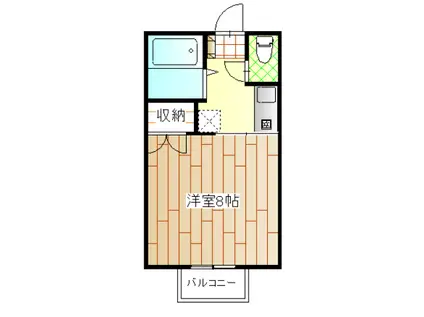ハイツ高天(1K/2階)の間取り写真