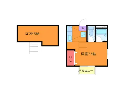 ウッディパレス並木(ワンルーム/1階)の間取り写真