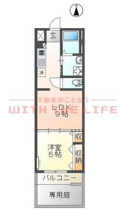 コロンII(1LDK/1階)の間取り写真