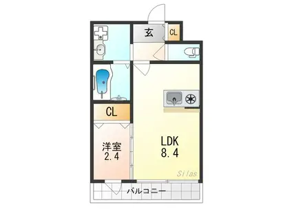 MJC京都西大路(1LDK/4階)の間取り写真