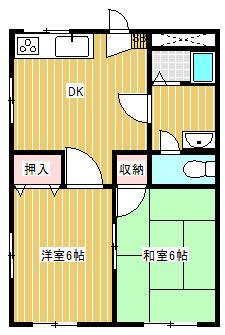ハイムペガサス(2DK/1階)の間取り写真