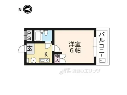 グリーンヒル山田(1K/2階)の間取り写真