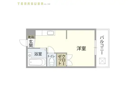 プレセランス大分(ワンルーム/2階)の間取り写真