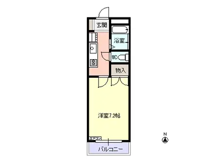 ラ・フランボワーズ(1K/1階)の間取り写真