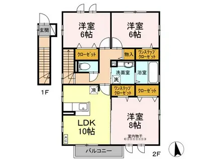 ウィステリア柳町A棟(3LDK/2階)の間取り写真