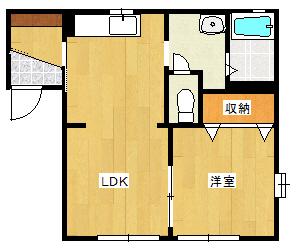 フレグランス牛久(1LDK/1階)の間取り写真