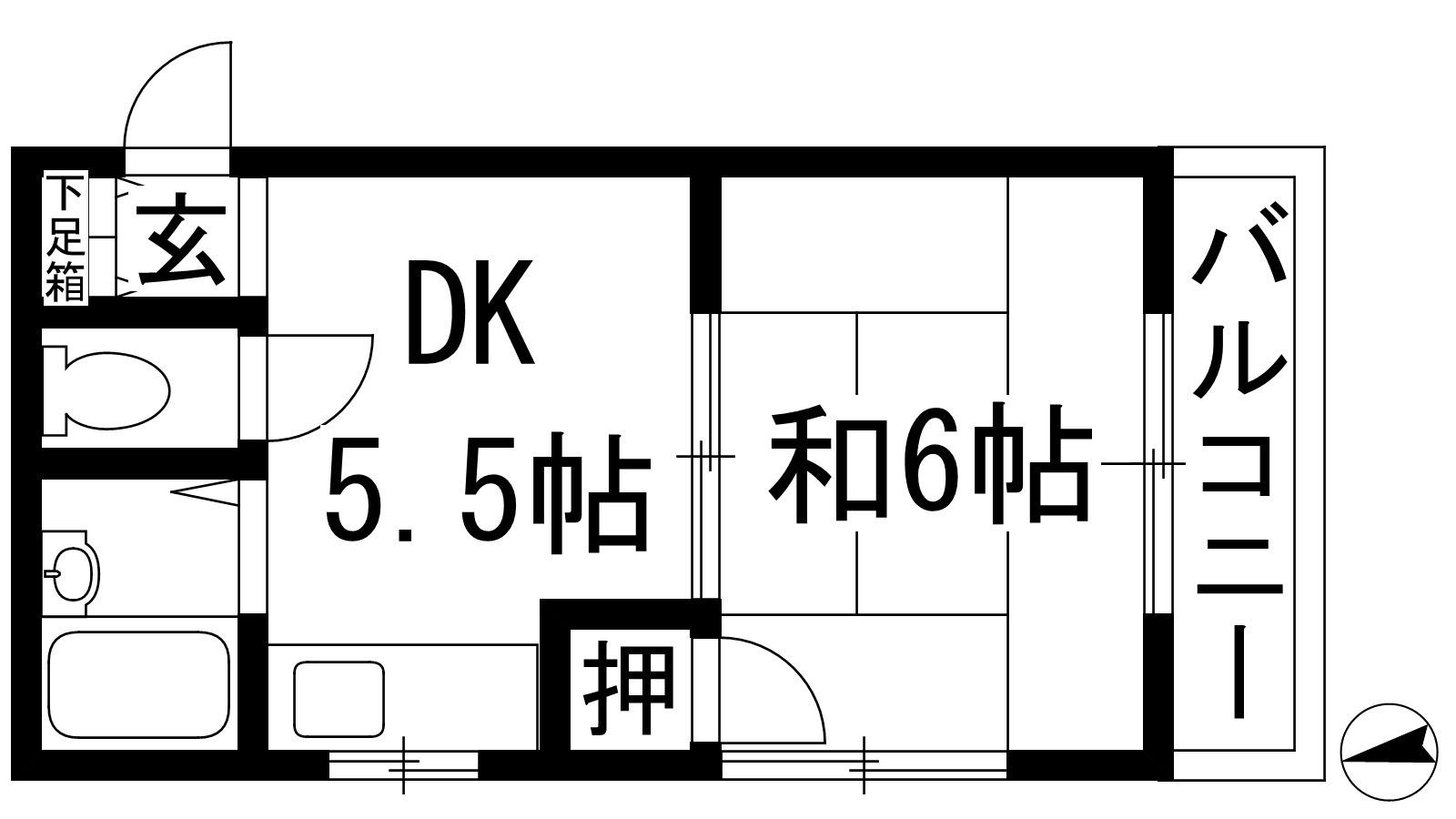 サンハイツ池田(1DK/3階)の間取り写真