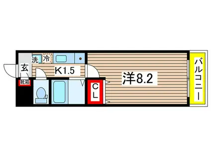 グランビトロ吹上(1K/2階)の間取り写真