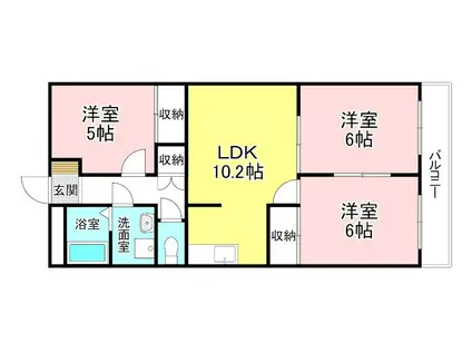 メゾンエクセルI(3LDK/1階)の間取り写真