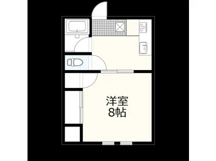 BUREAU新海町(1K/1階)の間取り写真