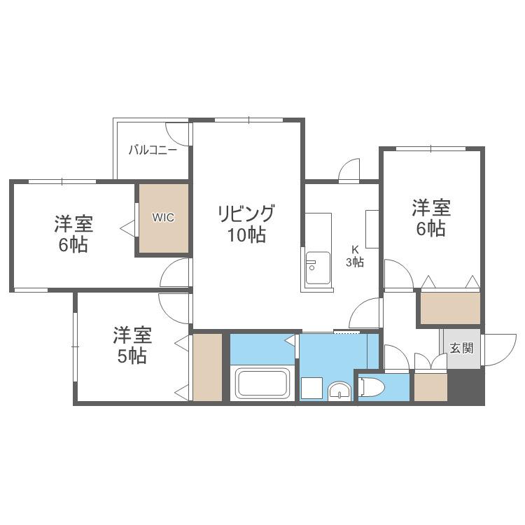L・A大通(3LDK/2階)の間取り写真