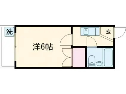 アルファ嬉野(1K/1階)の間取り写真