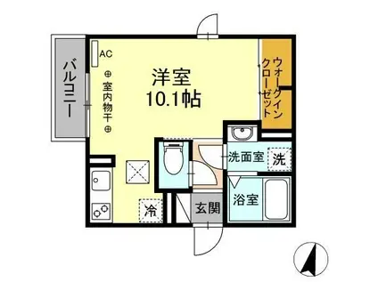 ラ・メゾン マロニエ(ワンルーム/1階)の間取り写真