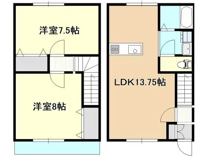SK-I(2LDK/1階)の間取り写真