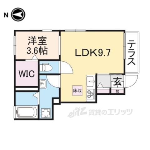 ルート・エイト(1LDK/1階)の間取り写真
