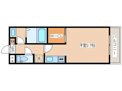 ハーバー・フェリーチェ(ワンルーム/1階)の間取り写真